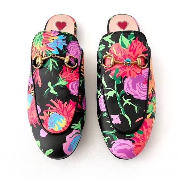 GUCCI || Princetown Ken Scott Infinity Jenni Floral Horsebit Loafers Mules Slide - Picture 3 of 13
